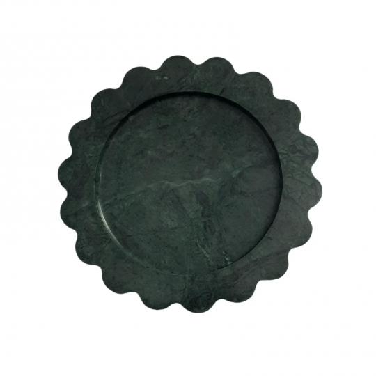 Round Green Marble Tray
